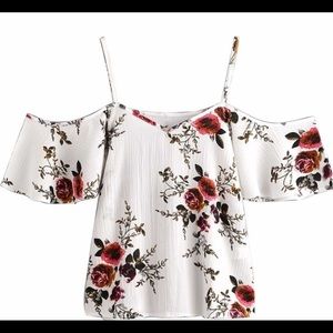 A white and floral blouse😁